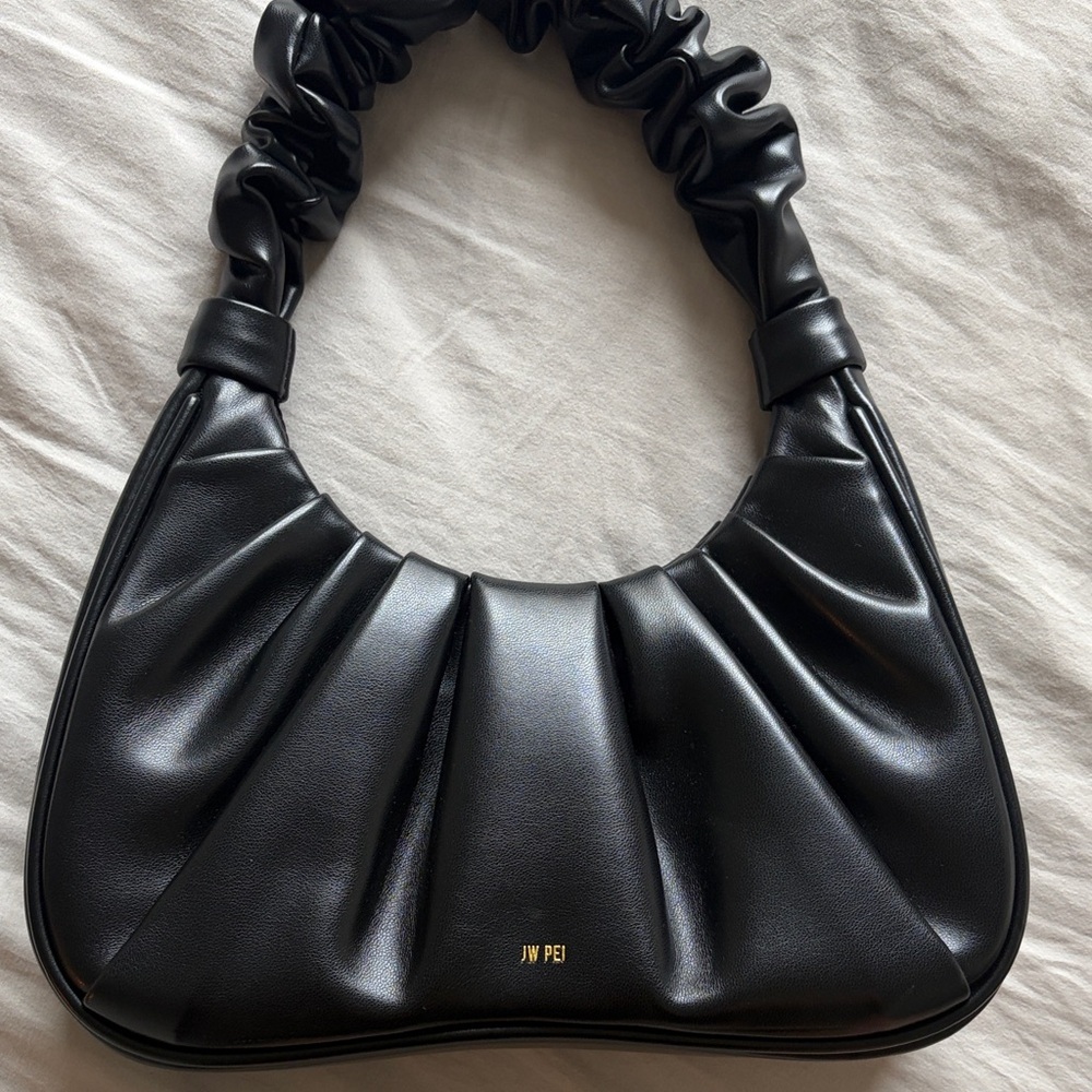 JW PEI Black Ruched Shoulder Bag - Picture 3 of 6